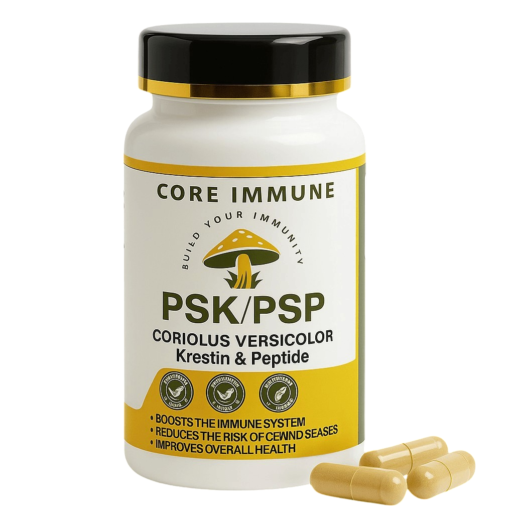 PSK & PSP Mix – Turkey Tail Dual Extract (Polysaccharide‑K & Polysaccharopeptide), 90 x 500 mg Capsules