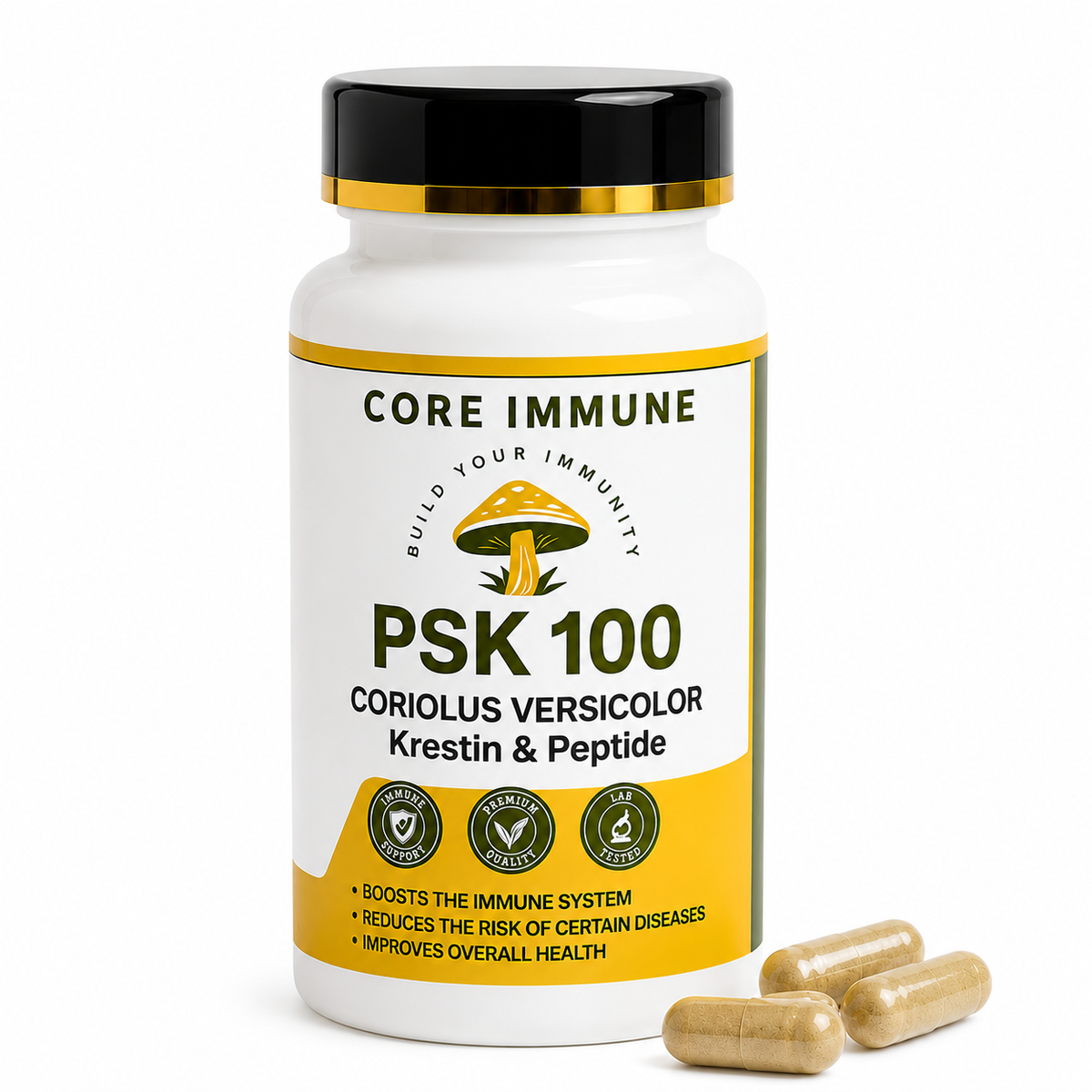 PSK 100 Polysaccharide-K Extract, 90 x 380mg Organic Capsules