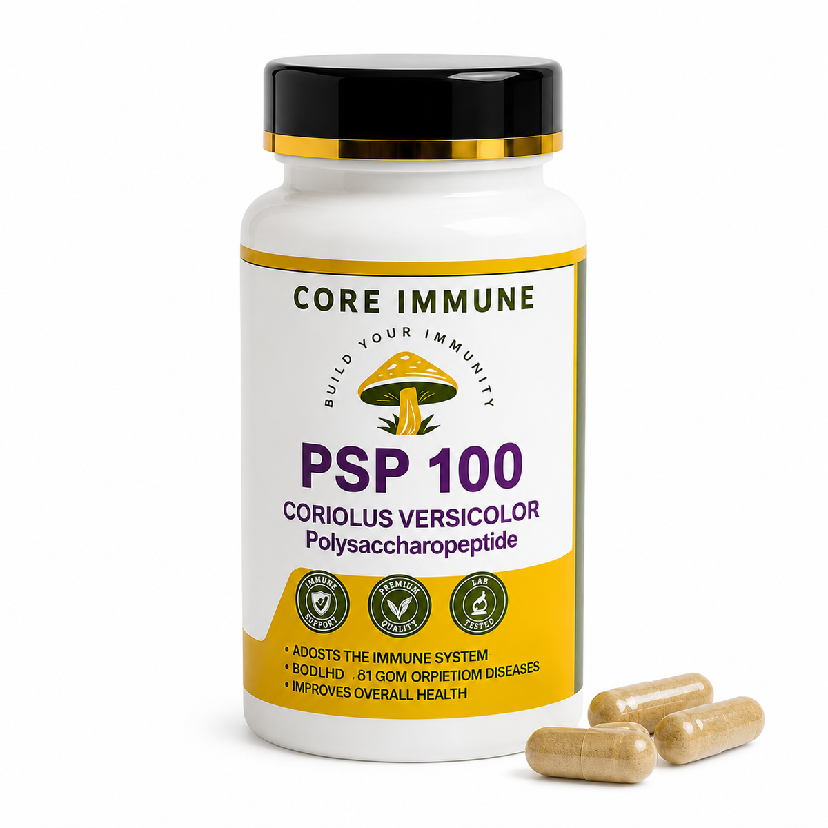 Polysaccharide Peptide Daily Capsules - 90 x 380mg Organic Capsules