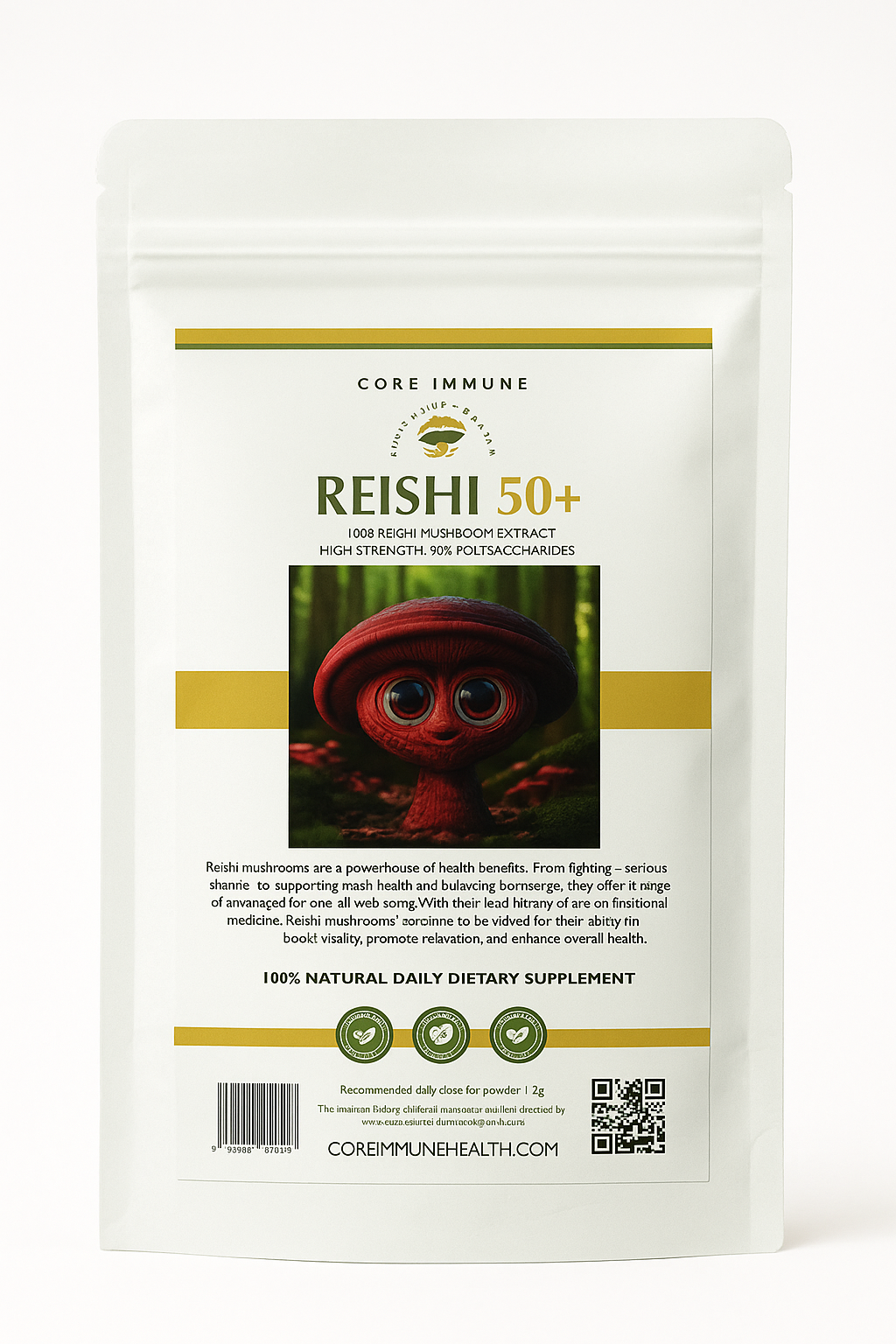 Reishi Premium Extract (Lingzhi Powder) Core Immune Health